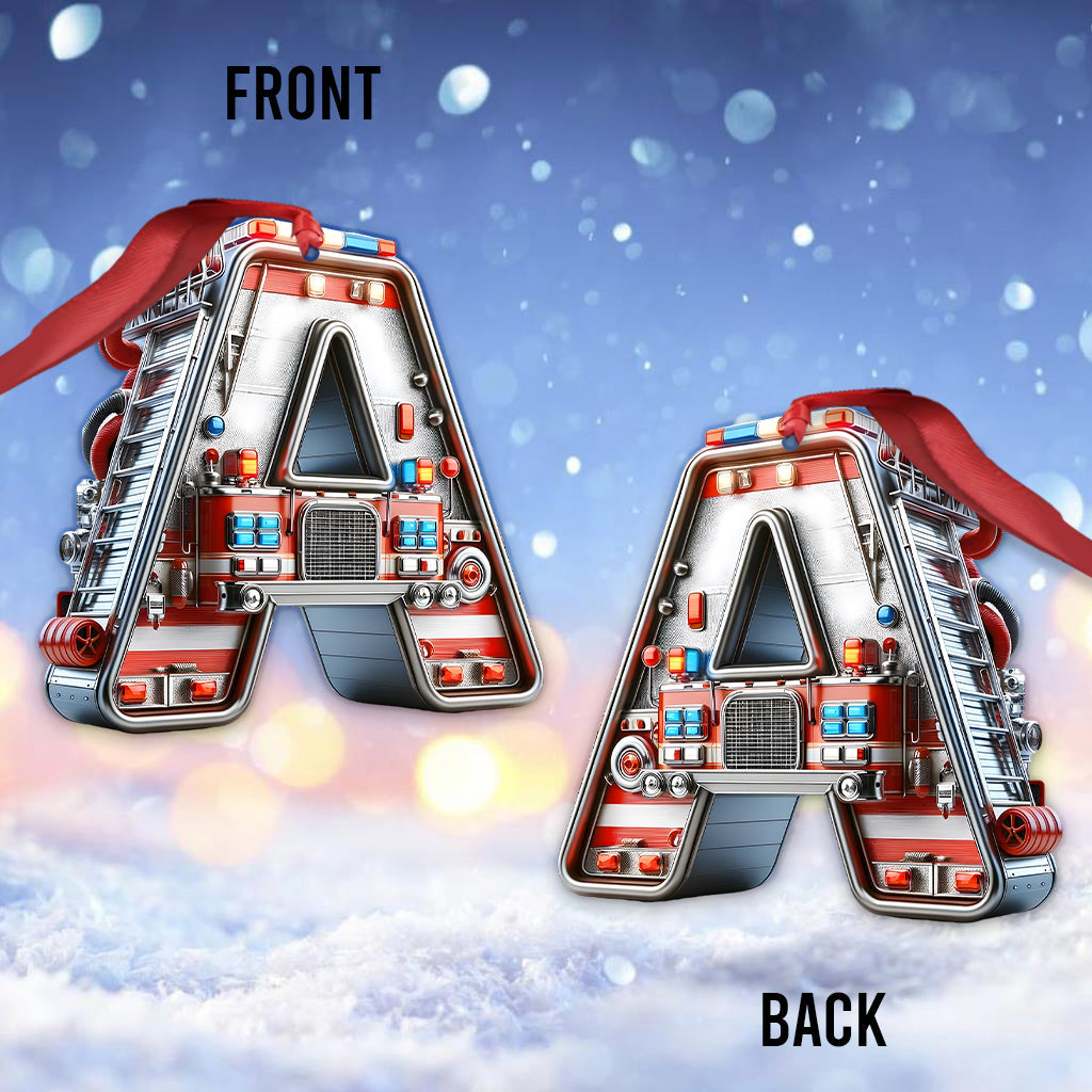 Fire Truck Alphabet - Personalized Kid Ornament
