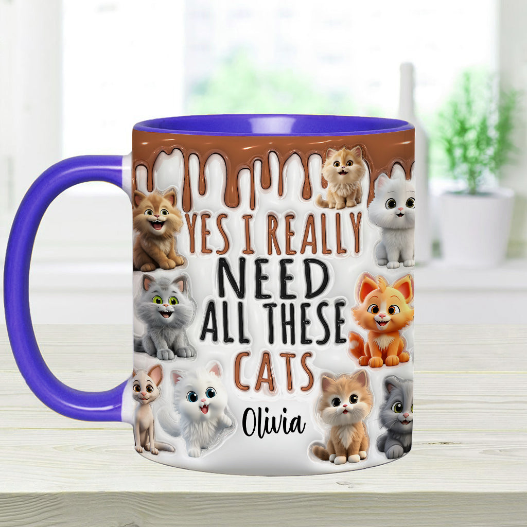 Yes I Really Need All These Cats/Dogs - Personalized Cat Accent Mug