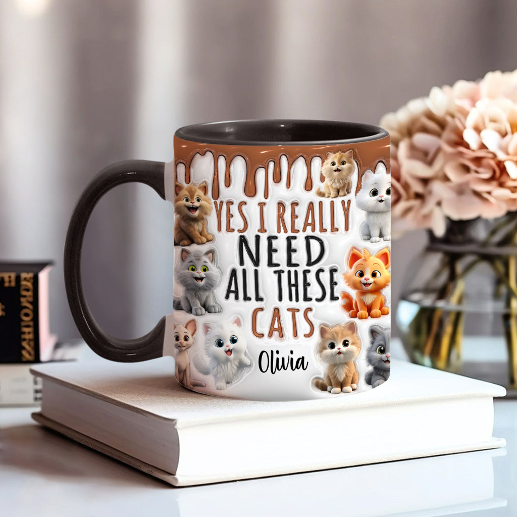 Yes I Really Need All These Cats/Dogs - Personalized Cat Accent Mug