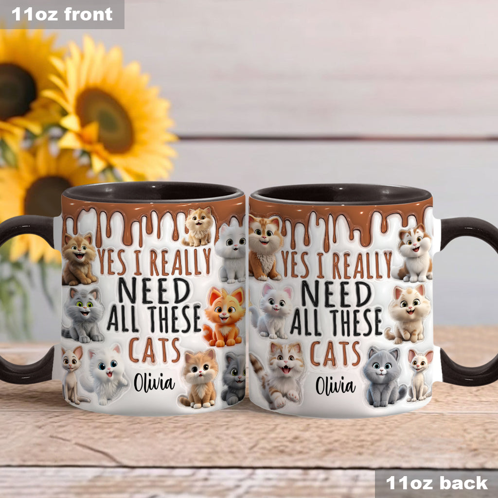 Yes I Really Need All These Cats/Dogs - Personalized Cat Accent Mug