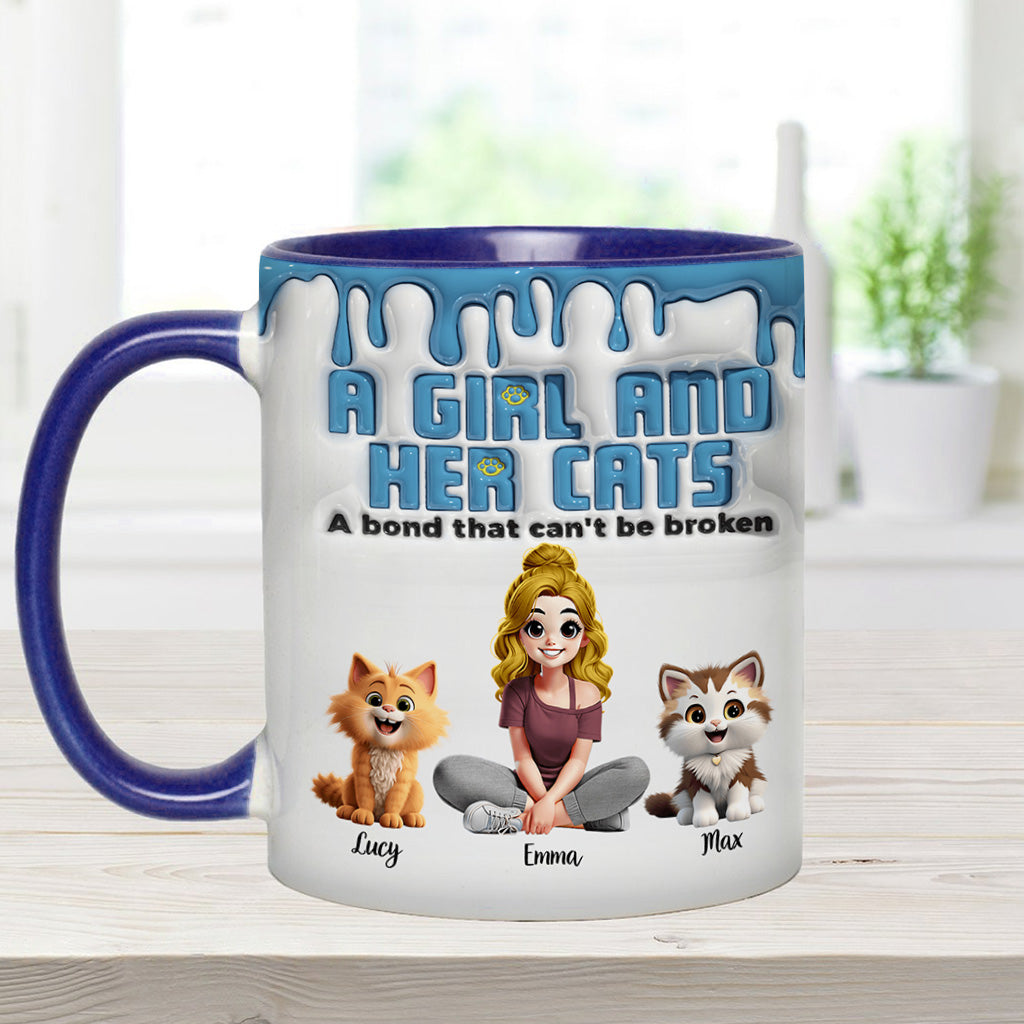 Me & My Cats Has Unbreakable Bond - Personalized Cat Accent Mug