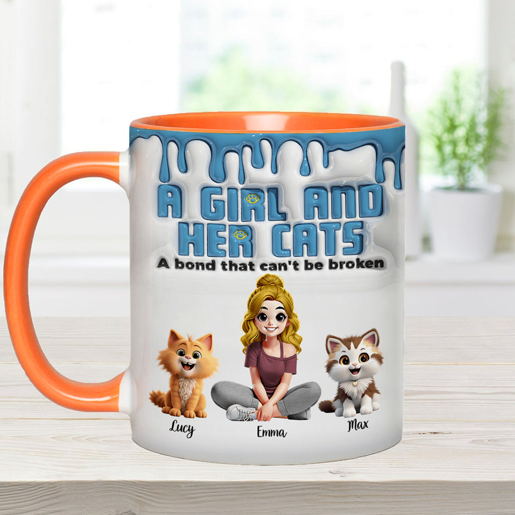 Me & My Cats Has Unbreakable Bond - Personalized Cat Accent Mug