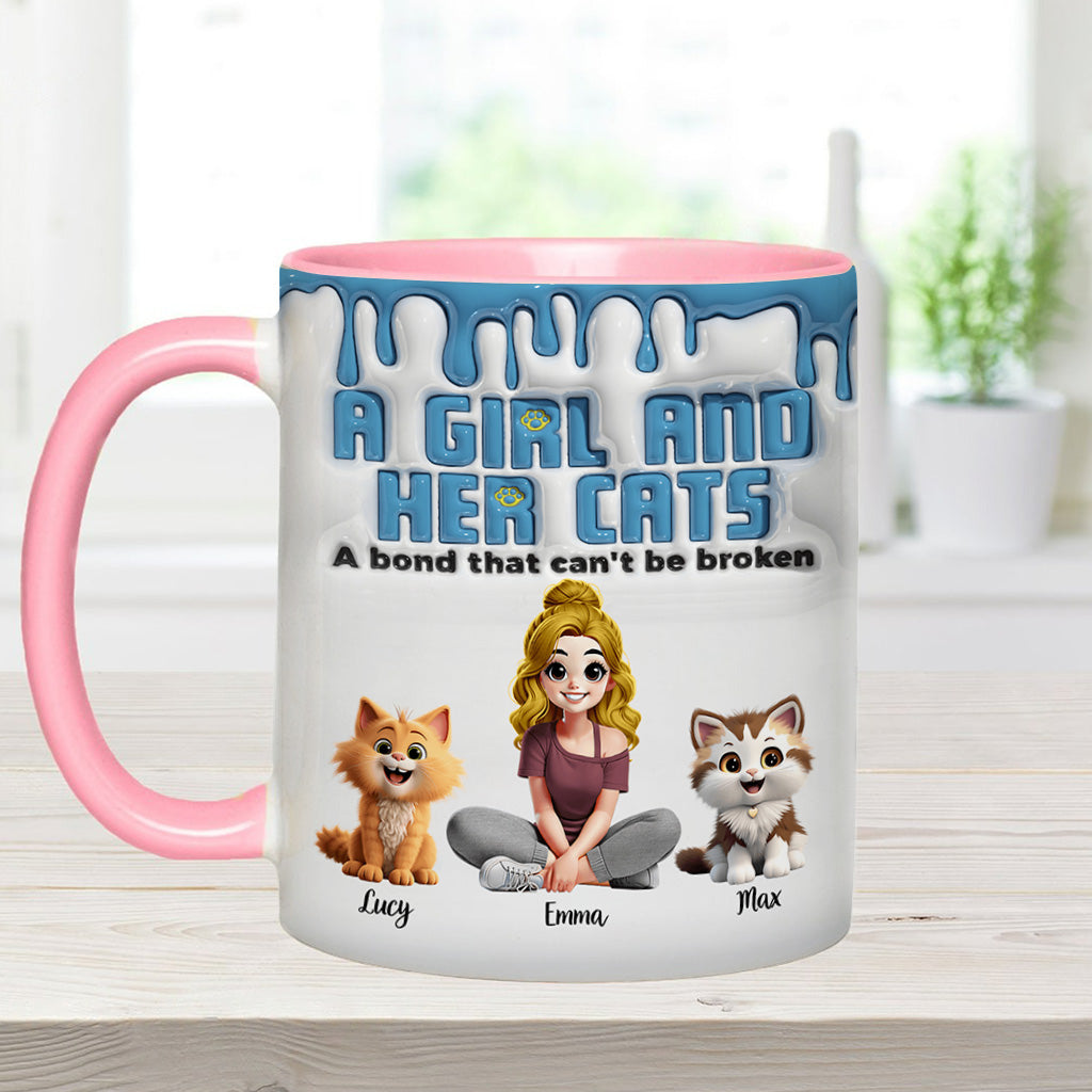 Me & My Cats Has Unbreakable Bond - Personalized Cat Accent Mug
