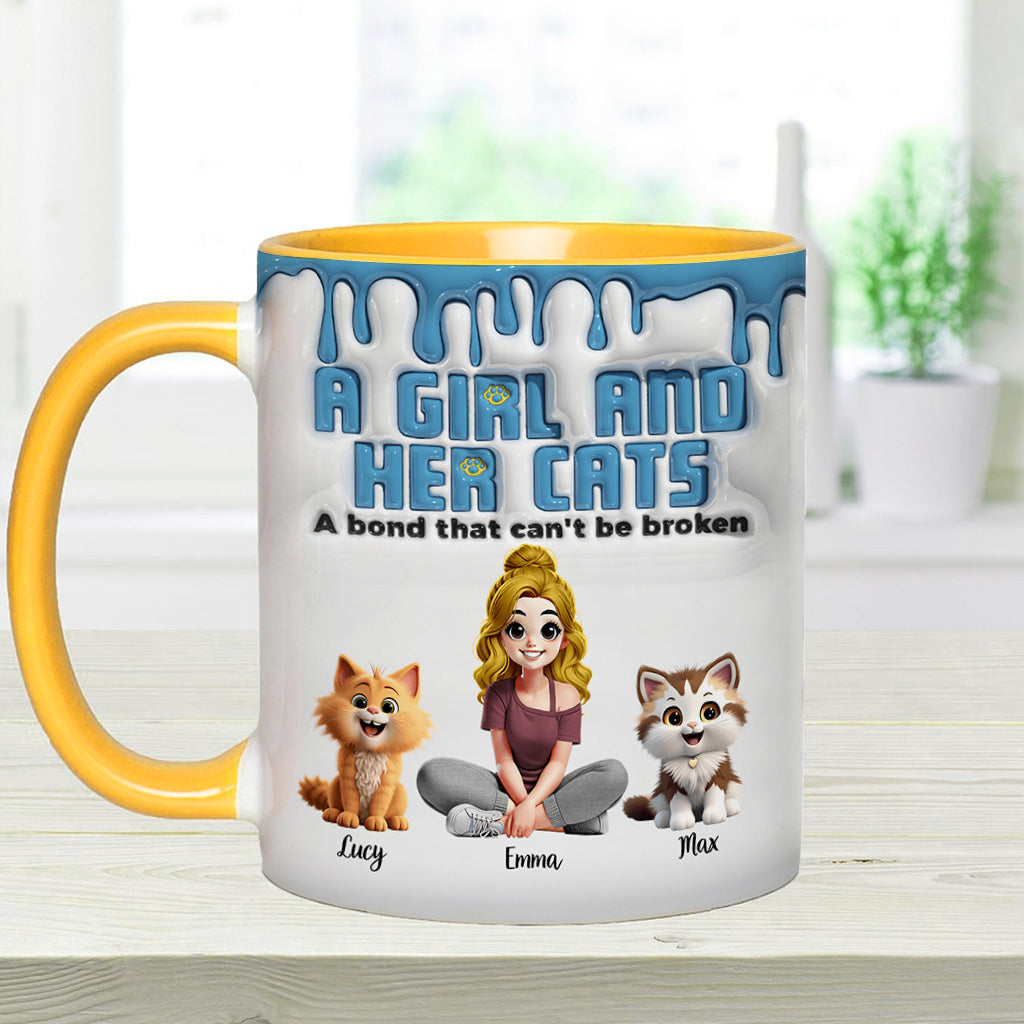 Me & My Cats Has Unbreakable Bond - Personalized Cat Accent Mug