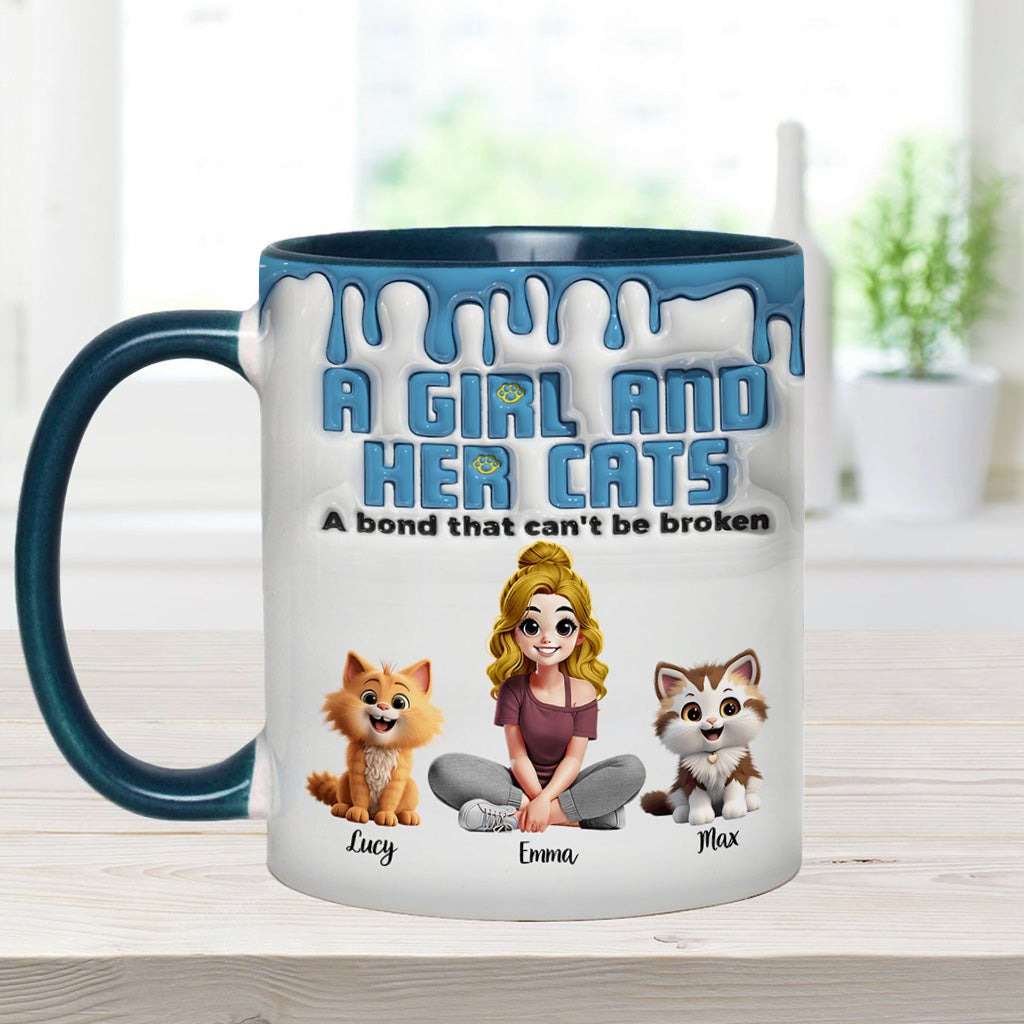 Me & My Cats Has Unbreakable Bond - Personalized Cat Accent Mug