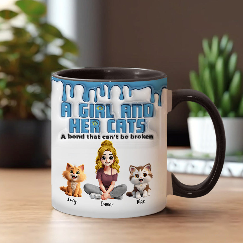 Me & My Cats Has Unbreakable Bond - Personalized Cat Accent Mug