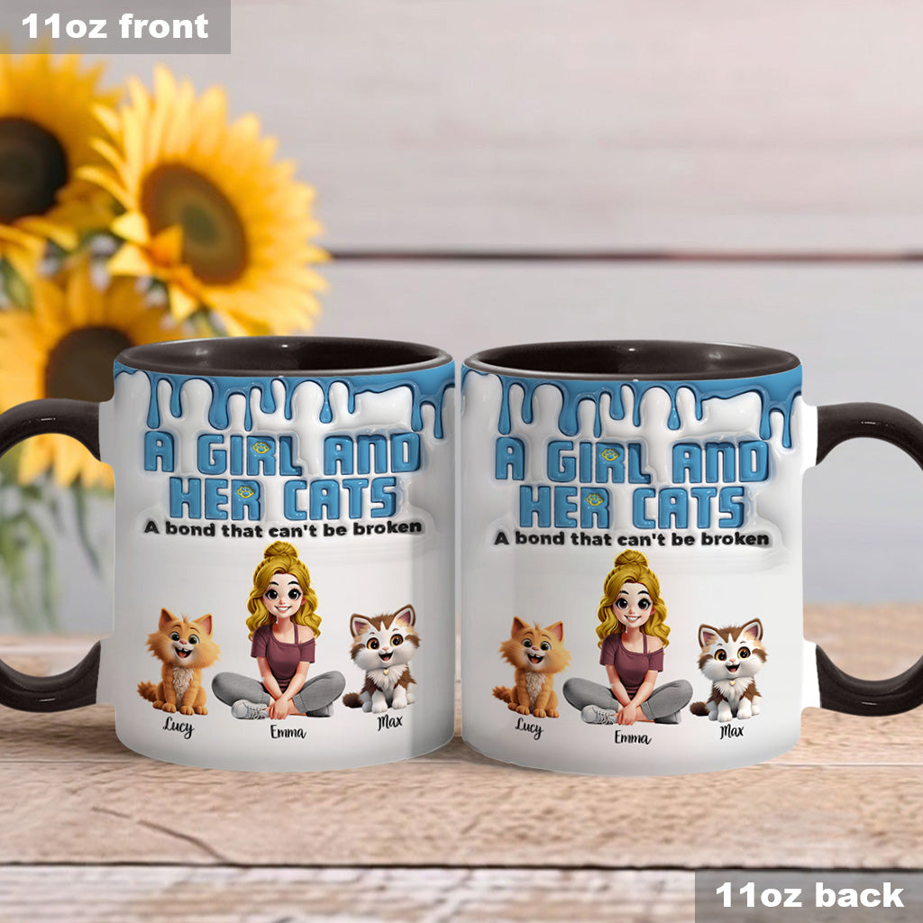 Me & My Cats Has Unbreakable Bond - Personalized Cat Accent Mug