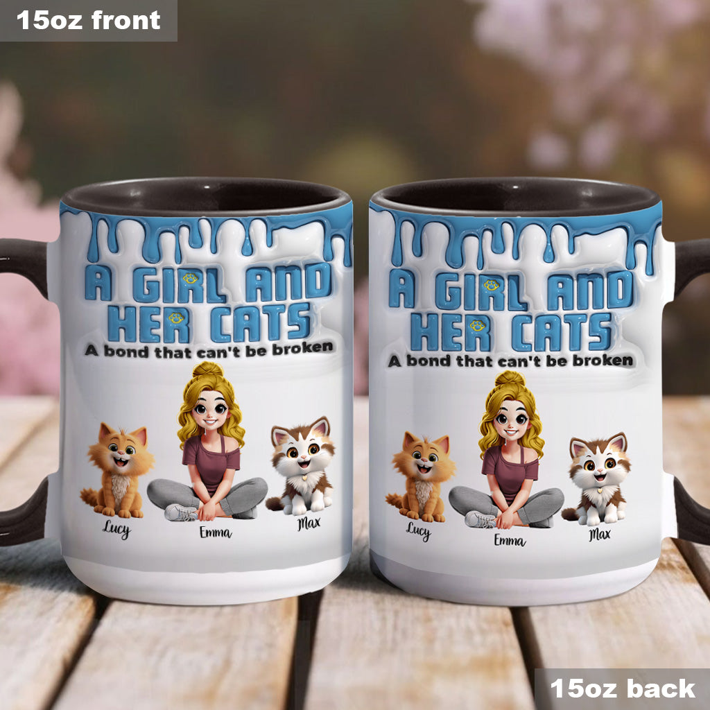 Me & My Cats Has Unbreakable Bond - Personalized Cat Accent Mug