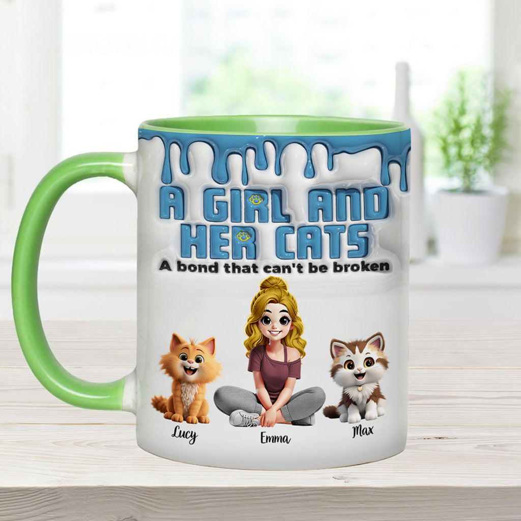 Me & My Cats Has Unbreakable Bond - Personalized Cat Accent Mug