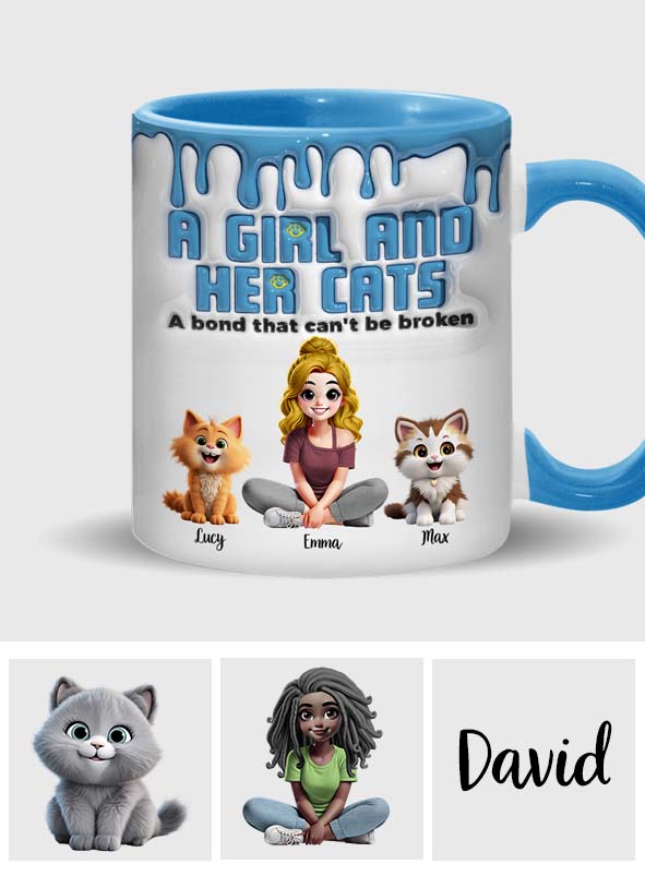 Me & My Cats Has Unbreakable Bond - Personalized Cat Accent Mug