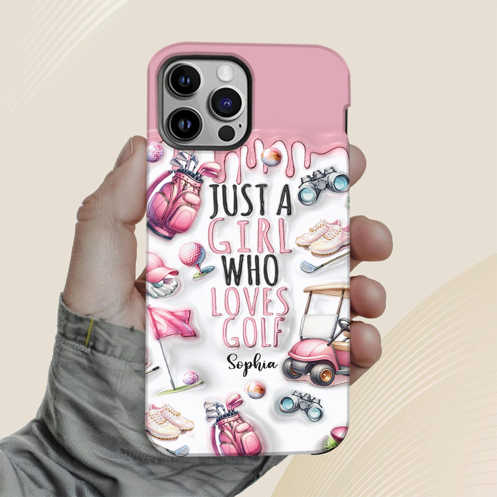 Just A Girl Who Loves Golf - Personalized Golf Full Print Phone Case