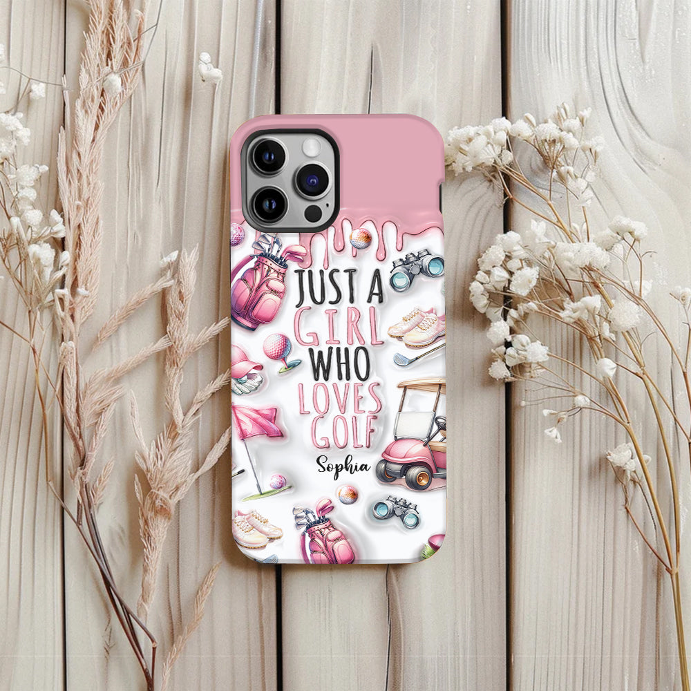 Just A Girl Who Loves Golf - Personalized Golf Full Print Phone Case