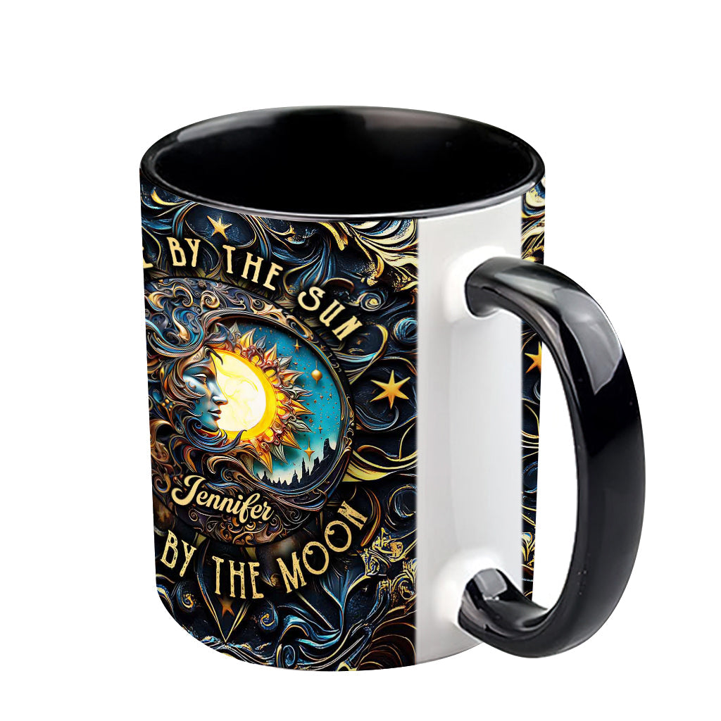 Live By The Sun Love By The Moon - Personalized Hippie Accent Mug