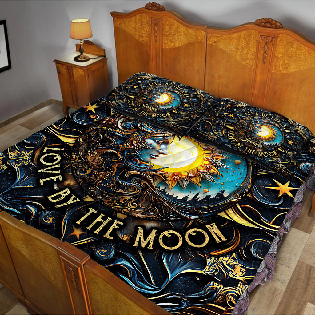 Live By The Sun Love By The Moon - Personalized Hippie Quilt Set