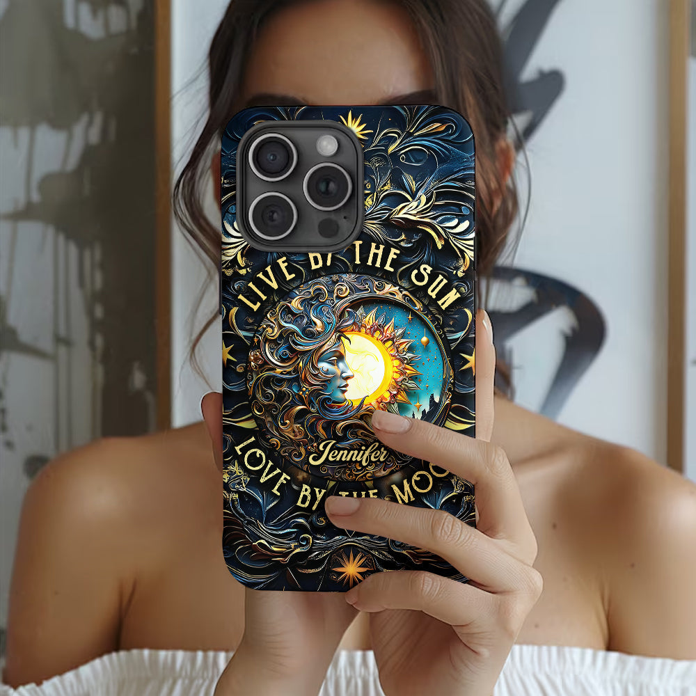 Live By The Sun Love By The Moon - Personalized Hippie Full Print Phone Case