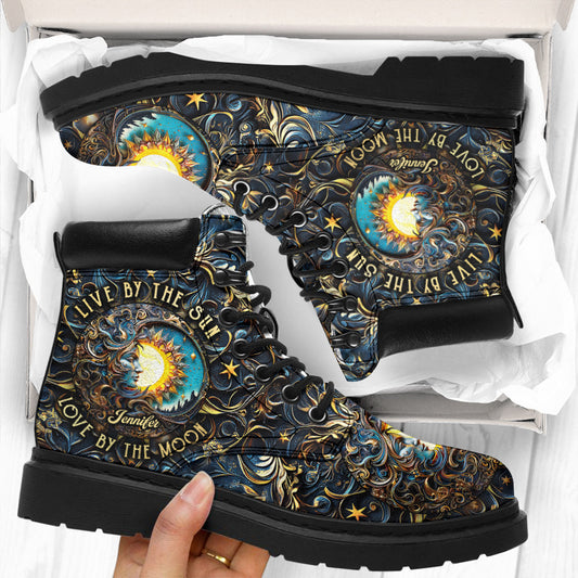 Live By The Sun Love By The Moon - Personalized Hippie All Season Boots