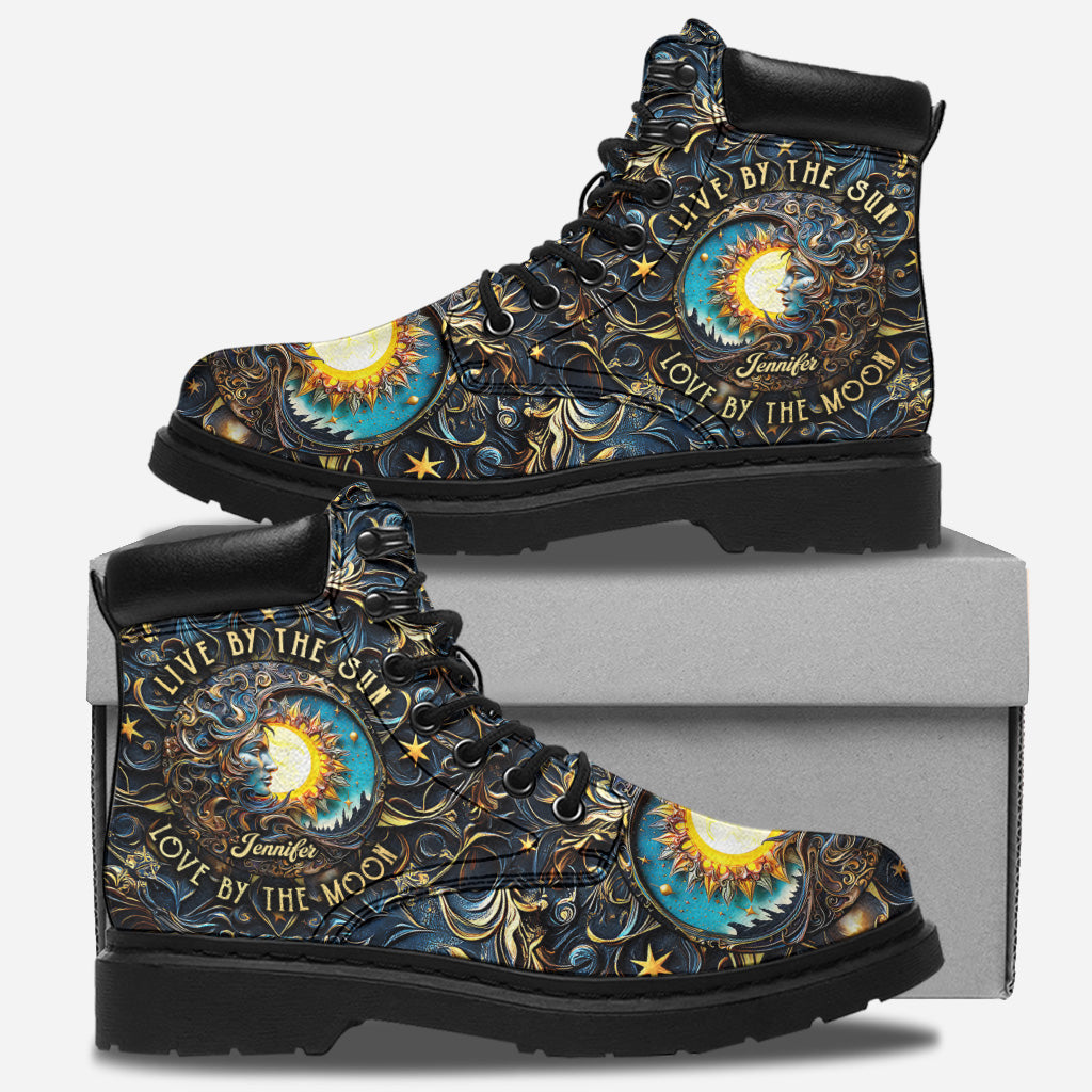 Live By The Sun Love By The Moon - Personalized Hippie All Season Boots