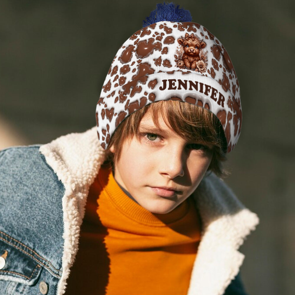 Beautiful Highland Cow - Personalized Beanie Hat