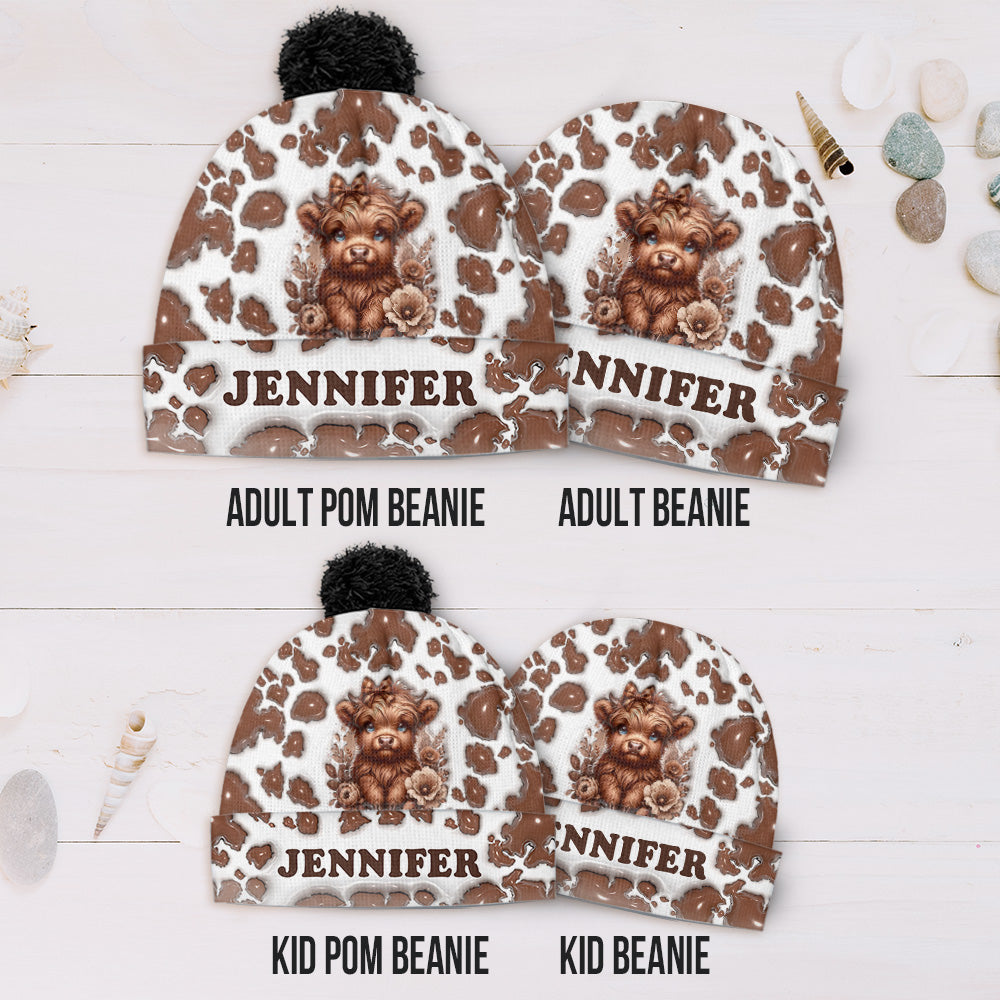 Beautiful Highland Cow - Personalized Beanie Hat