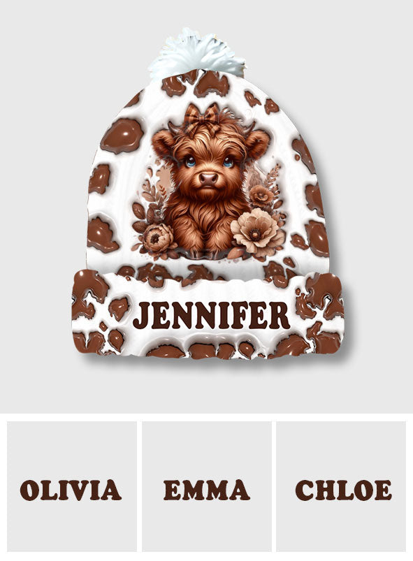 Beautiful Highland Cow - Personalized Beanie Hat
