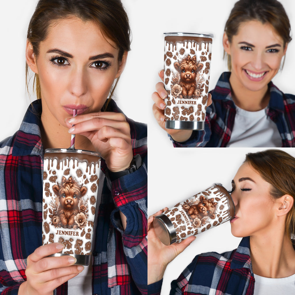 Beautiful Highland Cow - Personalized Tumbler