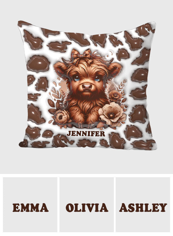 Beautiful Highland Cow - Personalized Throw Pillow