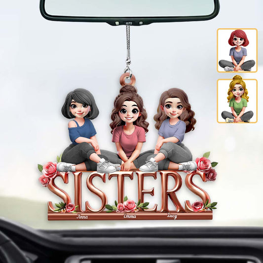 Sisters - Personalized Bestie Car Ornament