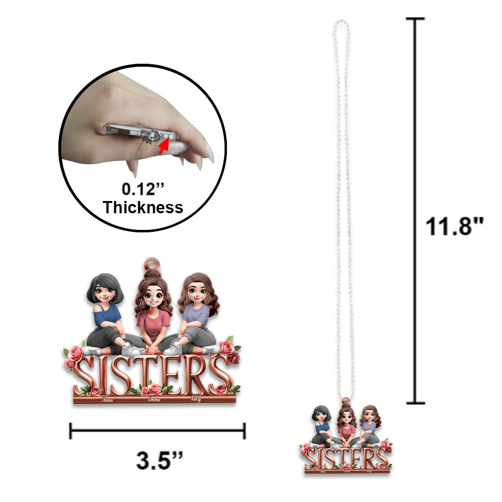 Sisters - Personalized Bestie Car Ornament