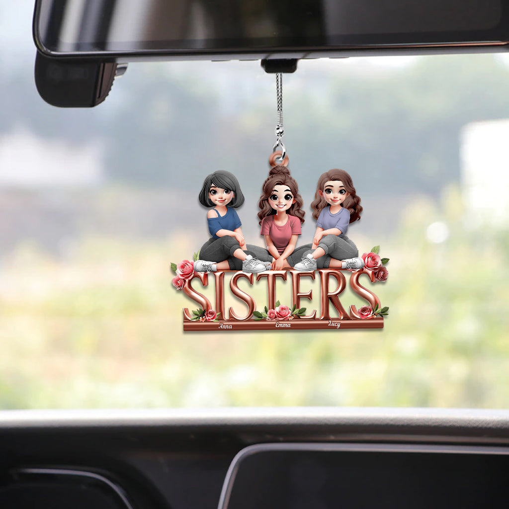 Sisters - Personalized Bestie Car Ornament