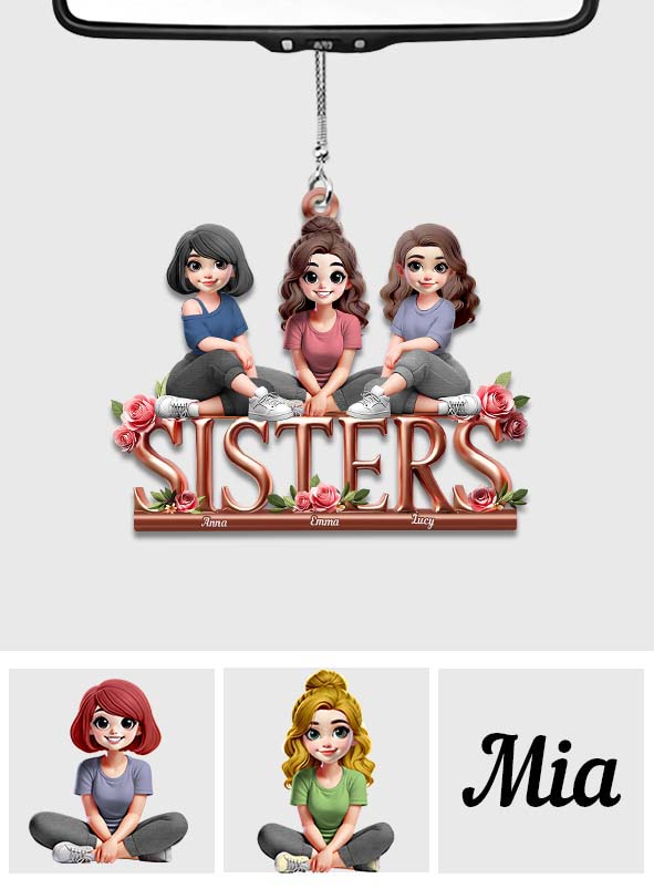 Sisters - Personalized Bestie Car Ornament