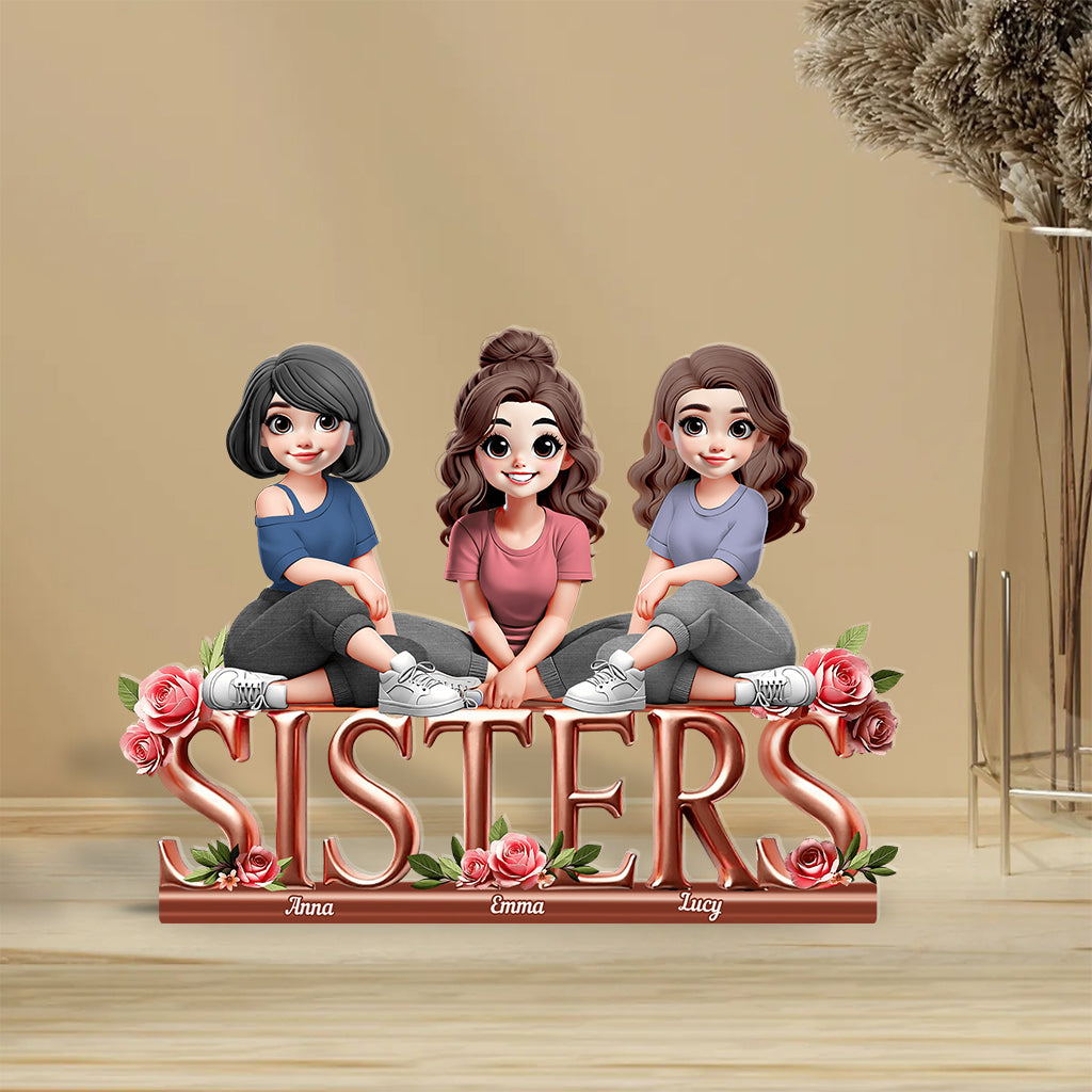 Sisters - Personalized Bestie Custom Shaped Acrylic Plaque