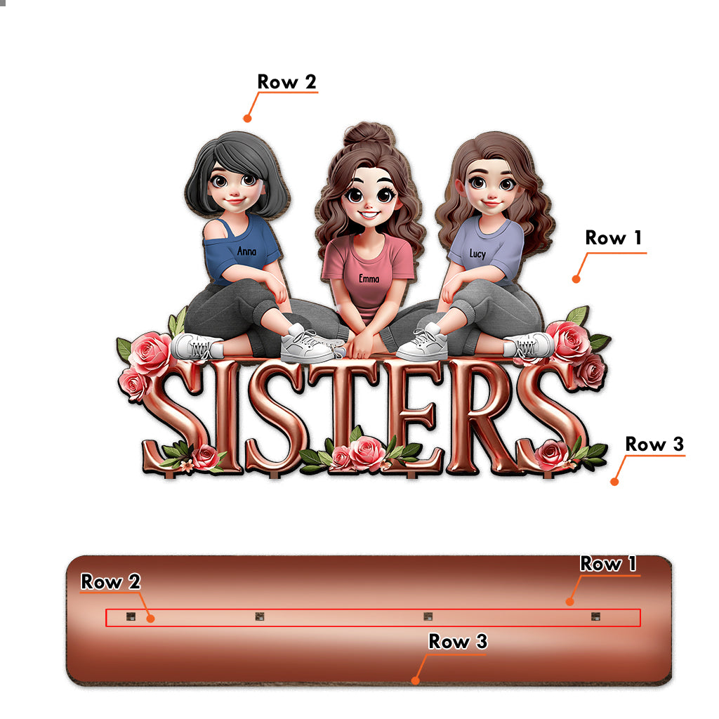Sisters - Personalized Bestie 1 Layered Big Freestanding