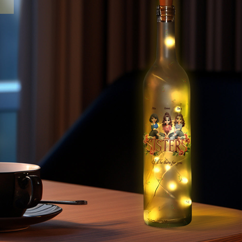 Sisters - Personalized Bestie Wine Bottle Lamp