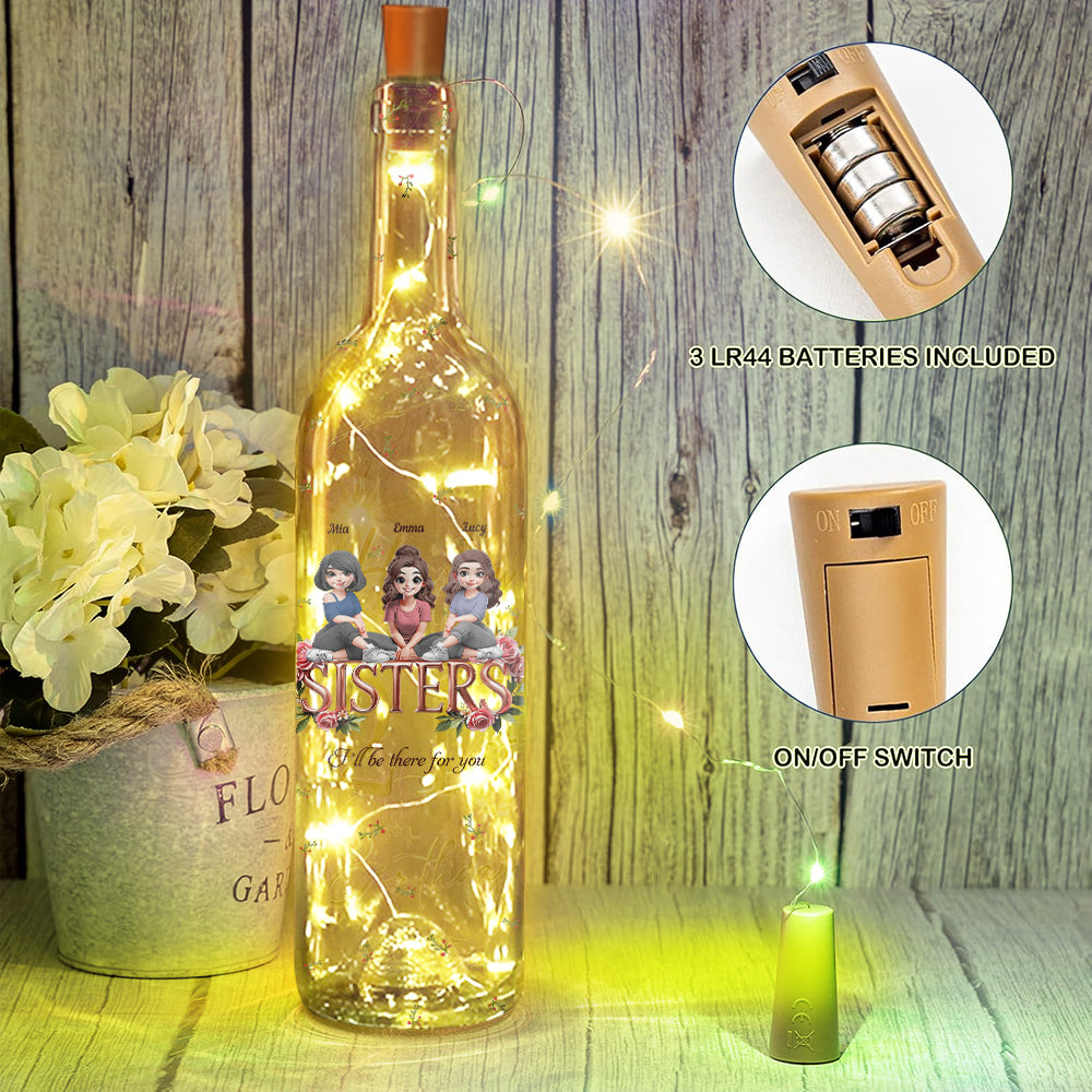 Sisters - Personalized Bestie Wine Bottle Lamp