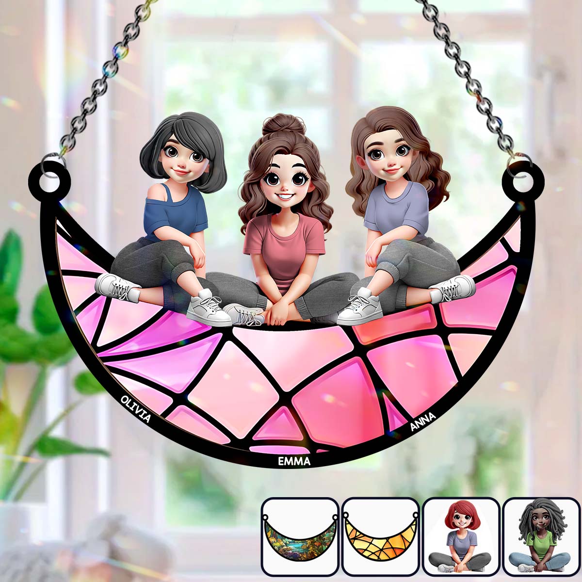 I'll Be There For You - Personalized Bestie Window Hanging Suncatcher Ornament