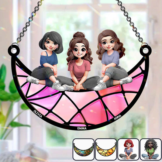 I'll Be There For You - Personalized Bestie Window Hanging Suncatcher Ornament