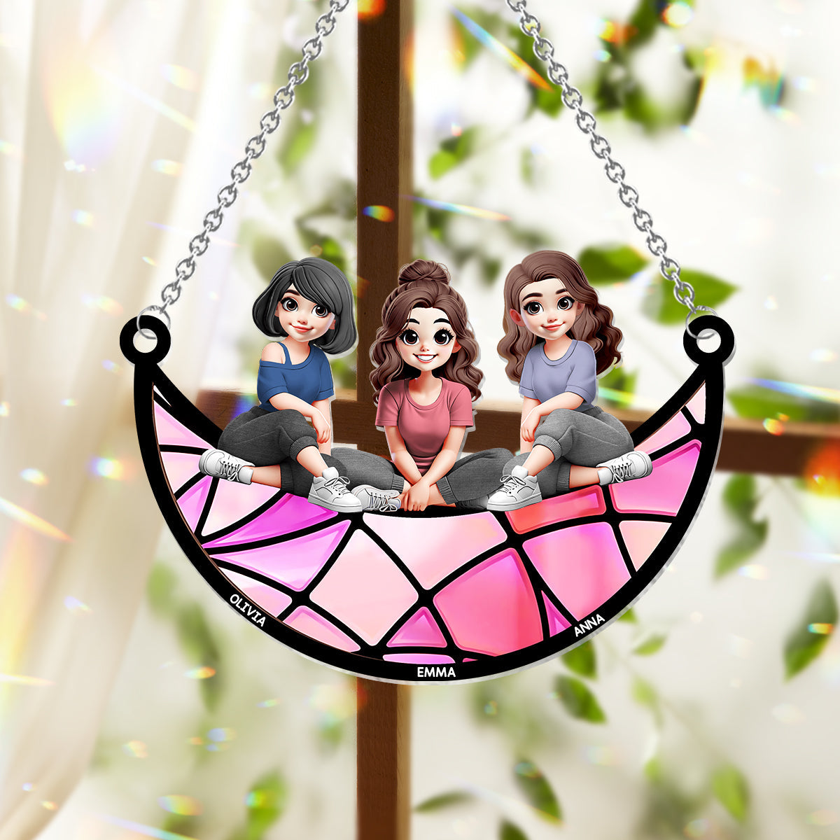 I'll Be There For You - Personalized Bestie Window Hanging Suncatcher Ornament