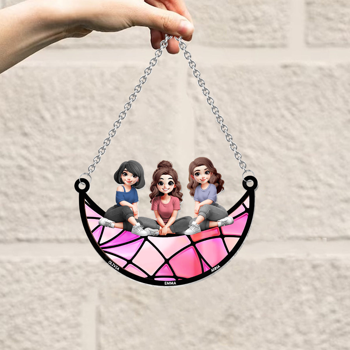I'll Be There For You - Personalized Bestie Window Hanging Suncatcher Ornament
