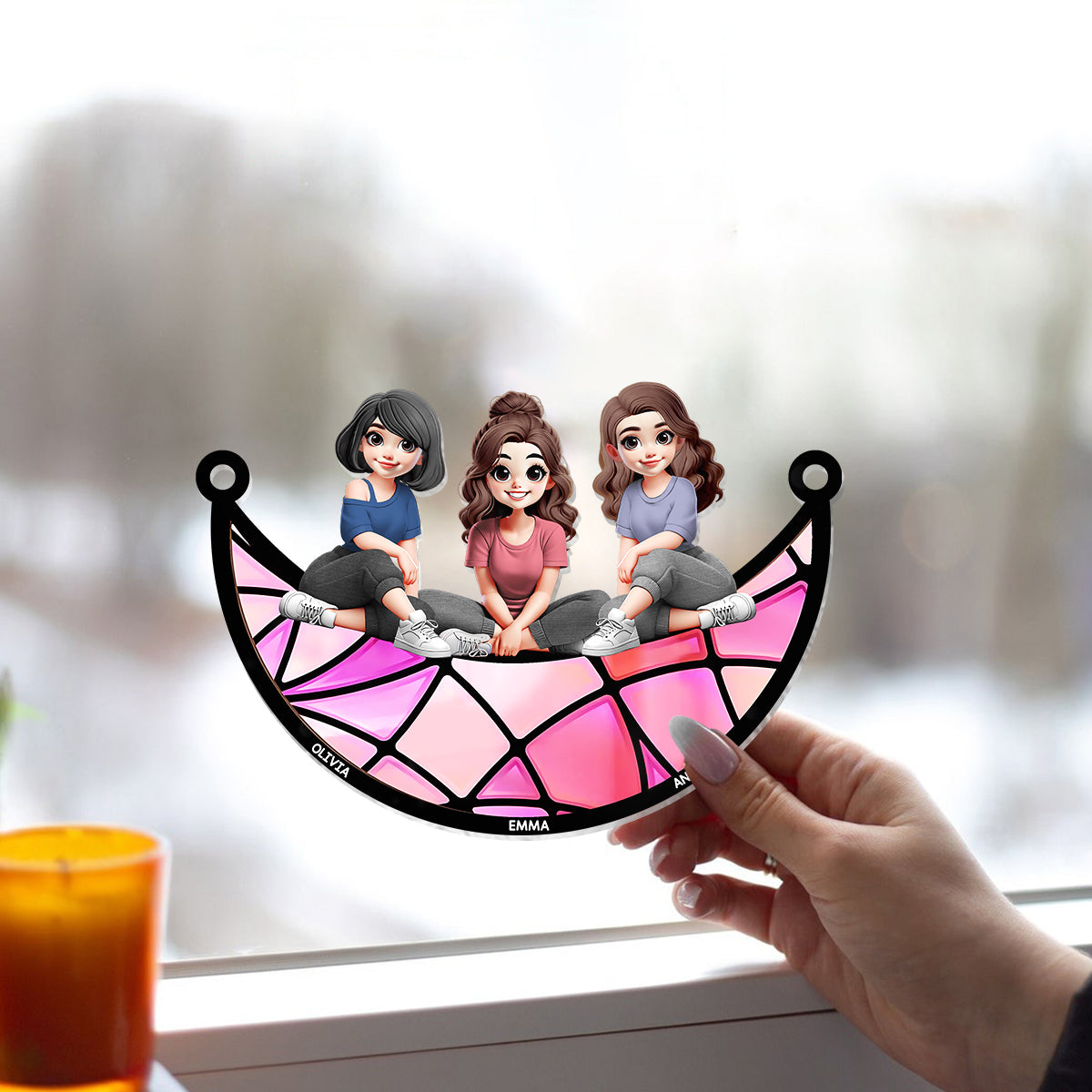I'll Be There For You - Personalized Bestie Window Hanging Suncatcher Ornament