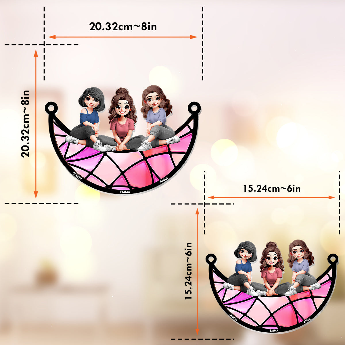 I'll Be There For You - Personalized Bestie Window Hanging Suncatcher Ornament