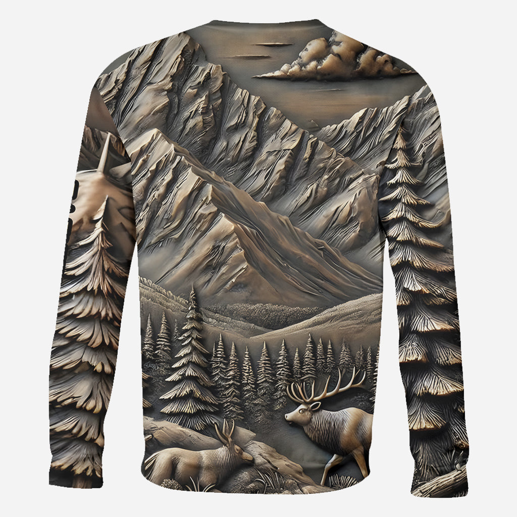 Born To Hunt Forced To Work - Personalized Hunting All Over Shirt