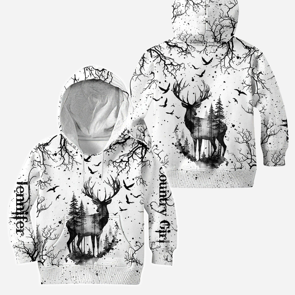 Country Style Black White - Personalized Hunting Hoodie and Leggings