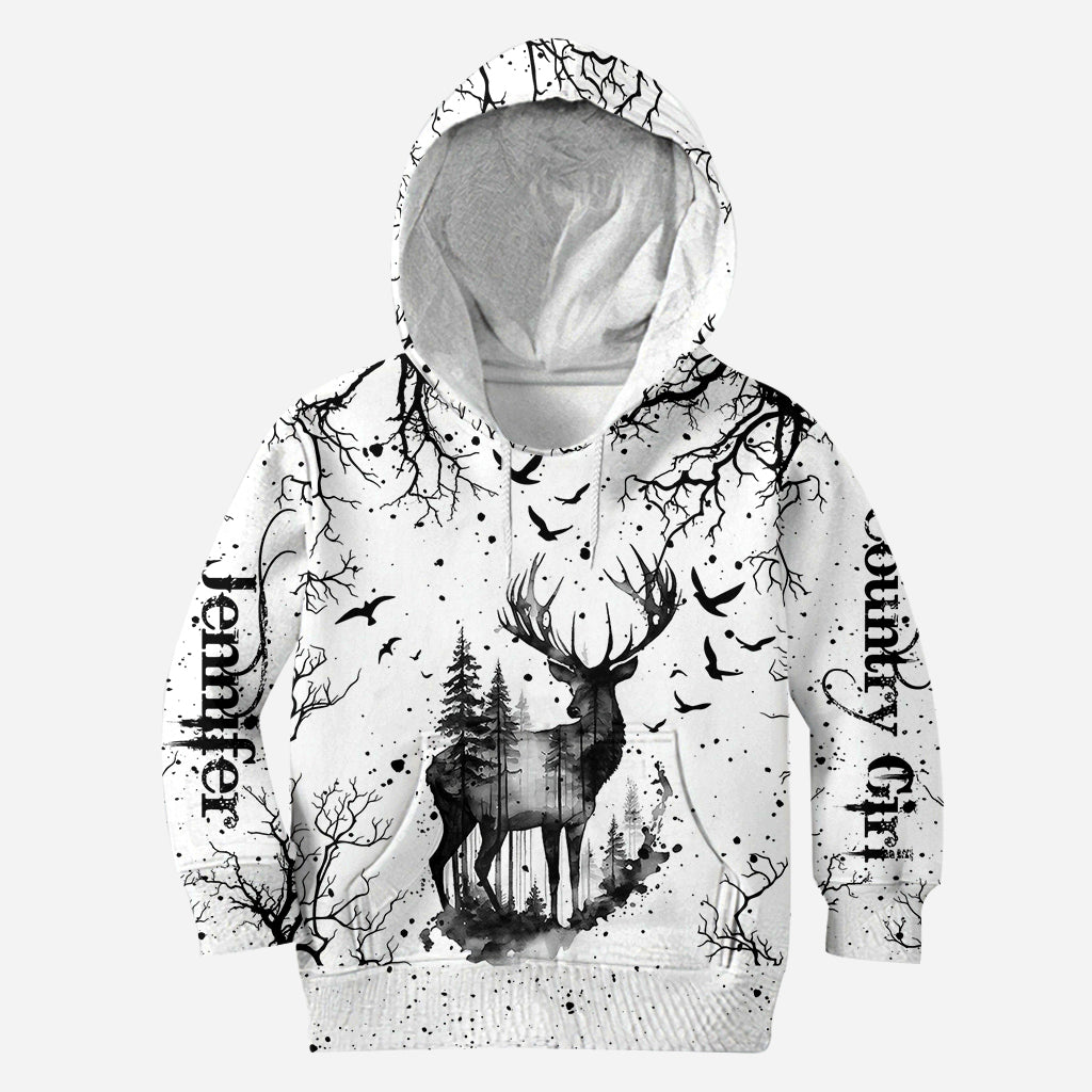 Country Style Black White - Personalized Hunting Hoodie and Leggings