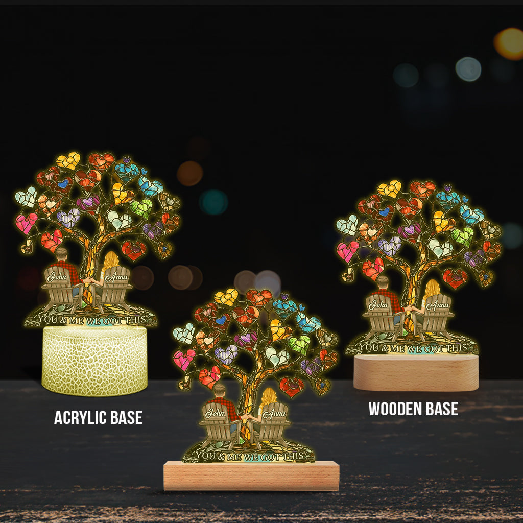 You And Me We Got This - Personalized Couple Shaped Plaque Light Base