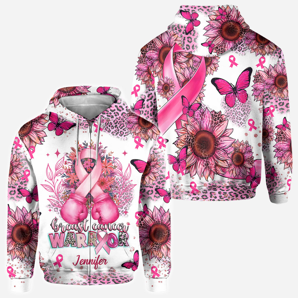 Breast Cancer Warrior - Personalized Breast Cancer Awareness All Over Shirt