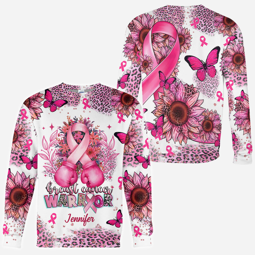 Breast Cancer Warrior - Personalized Breast Cancer Awareness All Over Shirt
