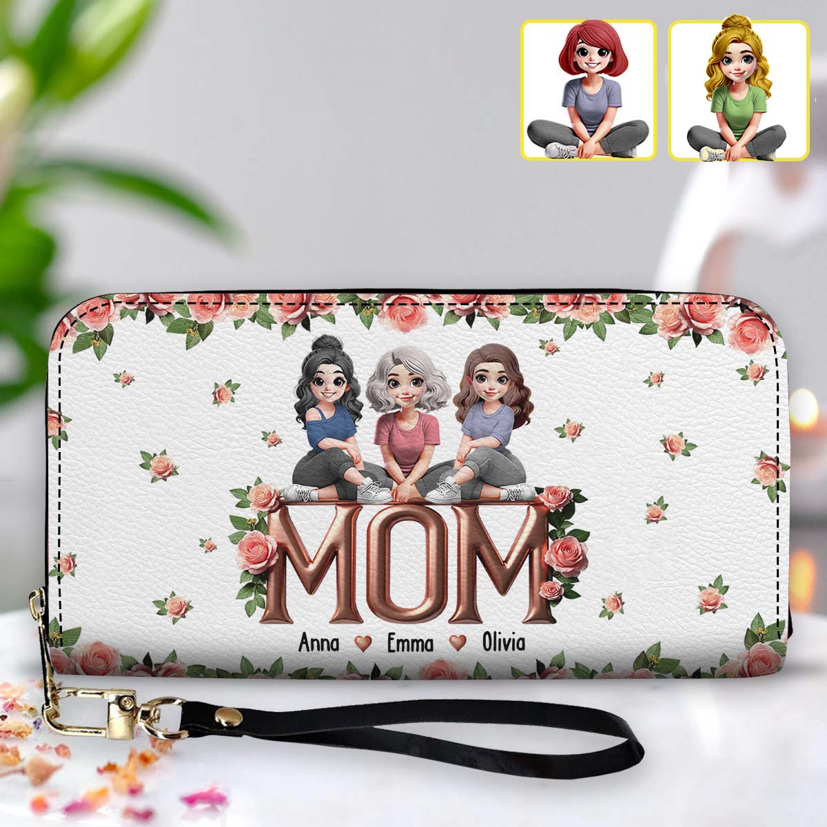 Best Mom Ever - Personalized Mother Leather Long Wallet
