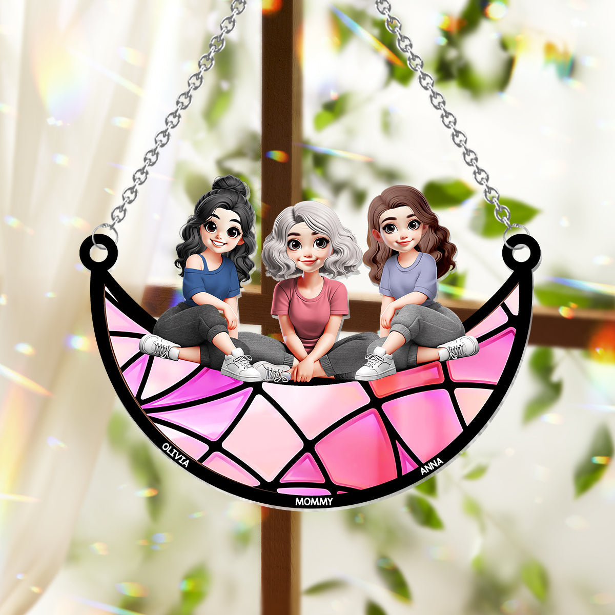 Best Mom Ever - Personalized Mother Window Hanging Suncatcher Ornament