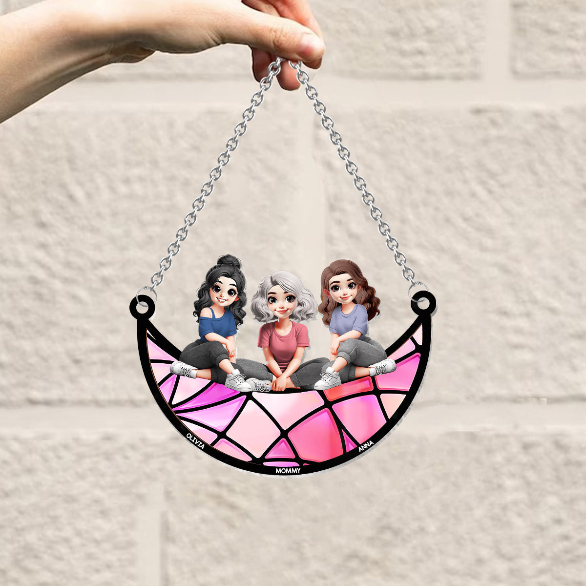 Best Mom Ever - Personalized Mother Window Hanging Suncatcher Ornament