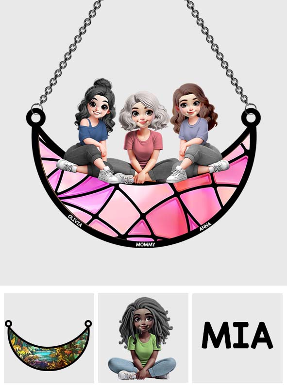 Best Mom Ever - Personalized Mother Window Hanging Suncatcher Ornament